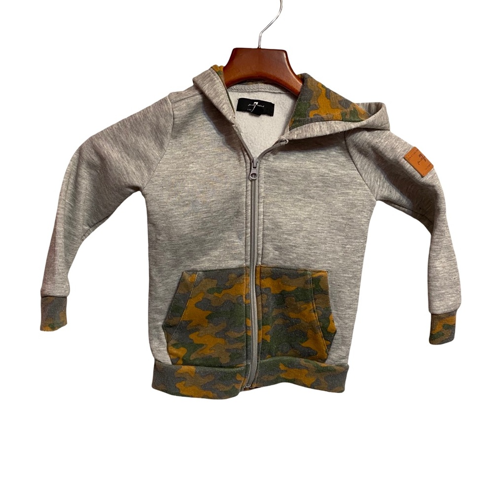 7 For All Mankind Toddler 4T Sweatshirt Hoodie Full Zip ~ Camouflage Detail